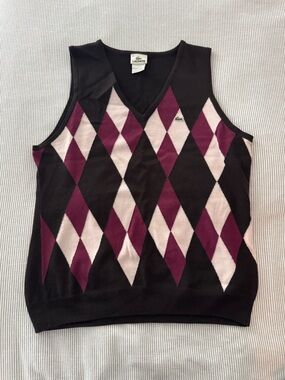 Vintage Lacoste argyle v-neck sweater vest